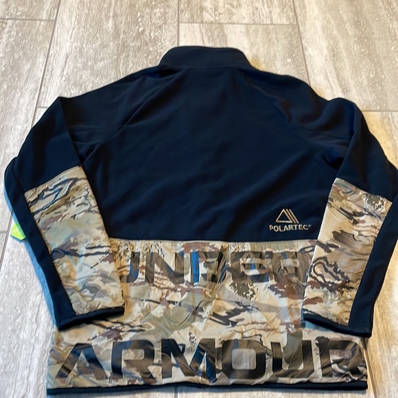 Under Armour Men's Black & Camo Design fleece Zip Up Sweater Small - Picture 11 of 12